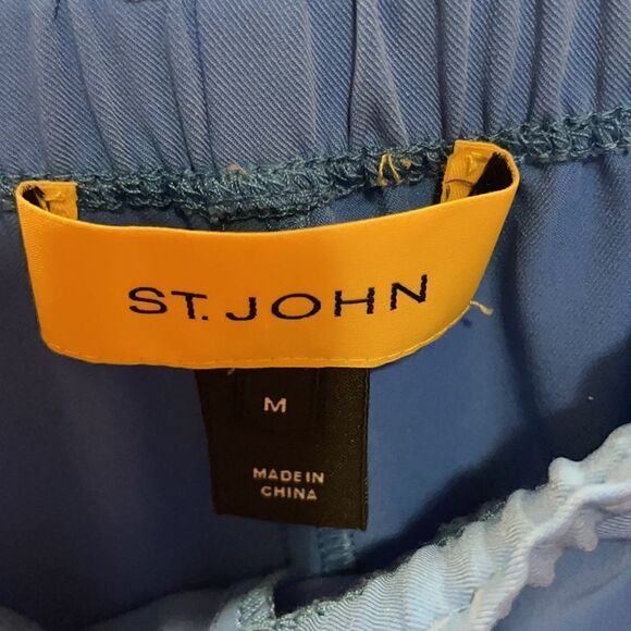 St. John Blue Drawstring Dressy Bermuda Shorts - Picture 7 of 7